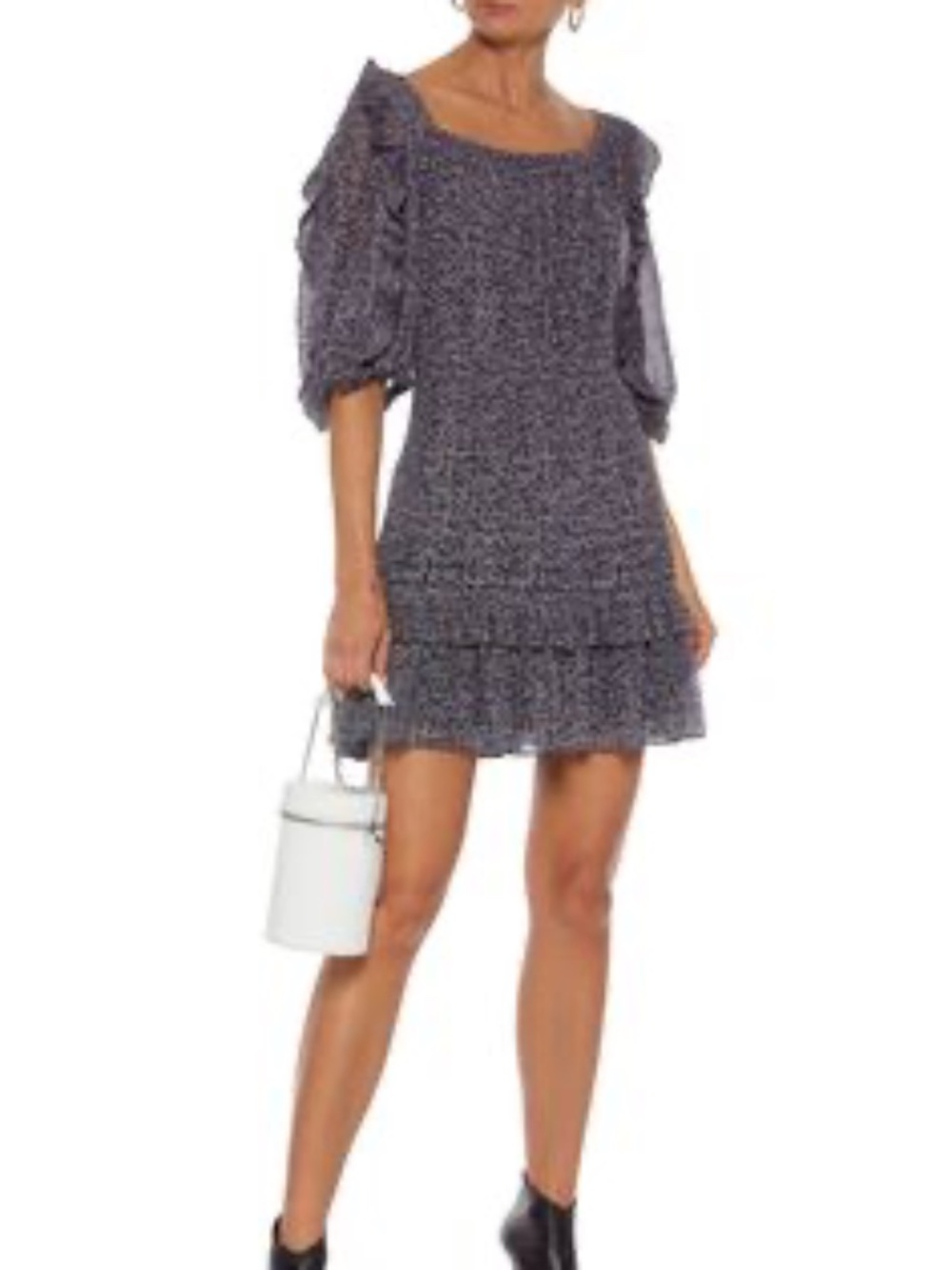 Rebecca Taylor Ruffle Silk Blend Dress - 0